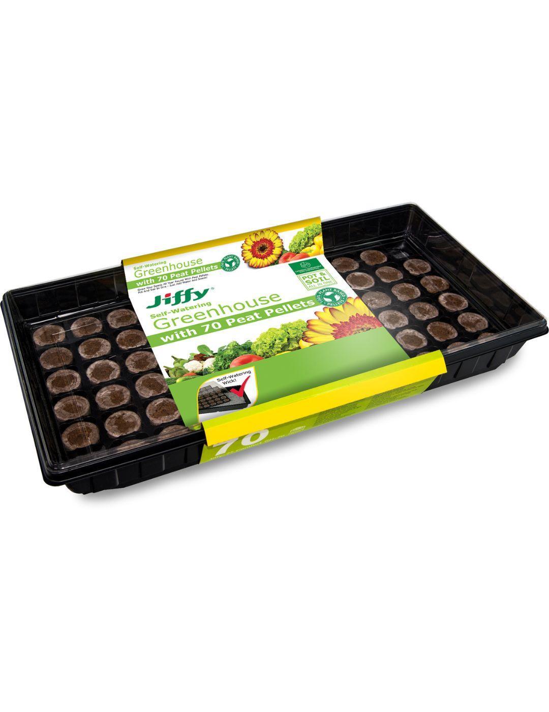 Jiffy 70 Pellet Self Watering Greenhouse (70 x 36mm pellets)
