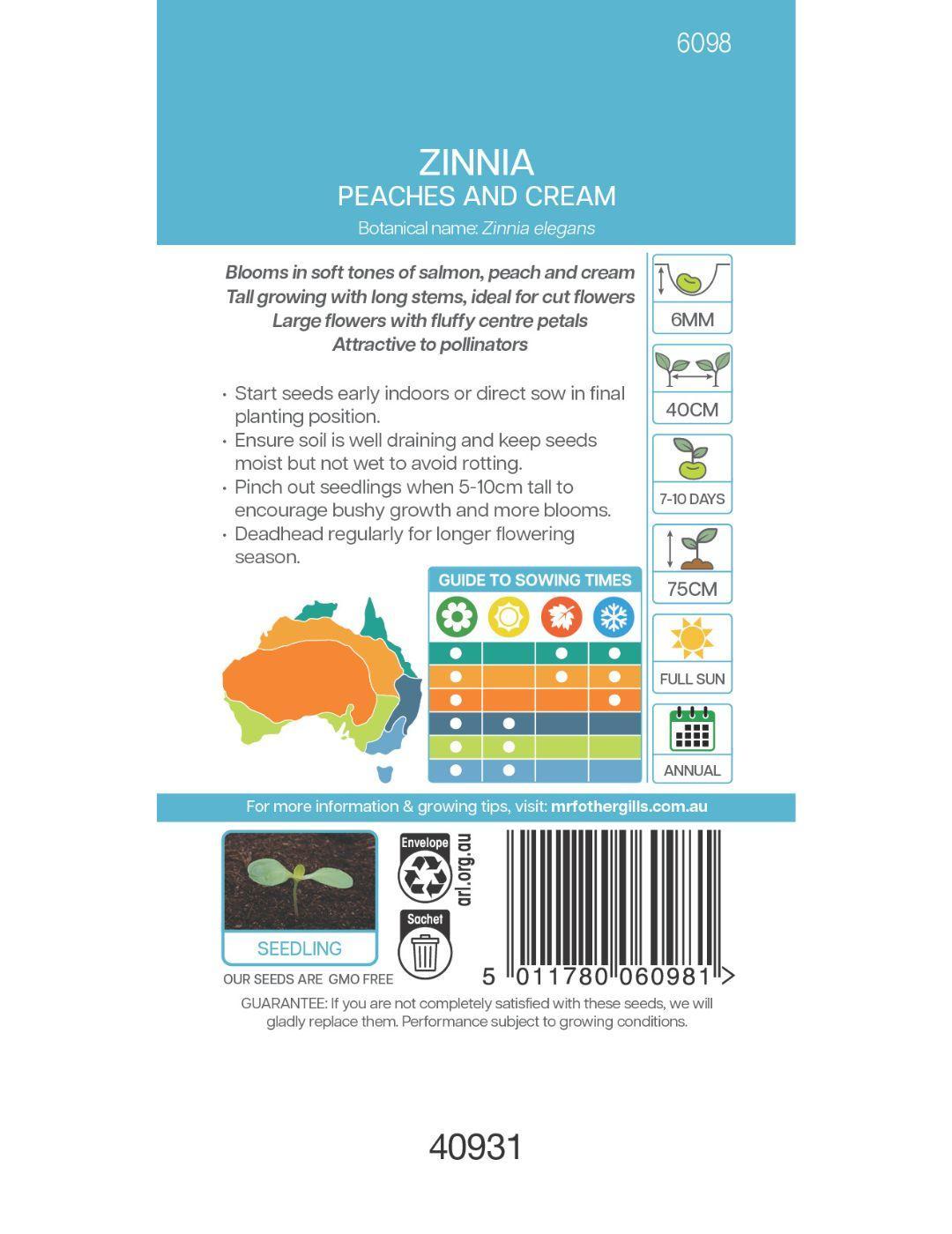 Zinnia Peaches & Cream Mixed