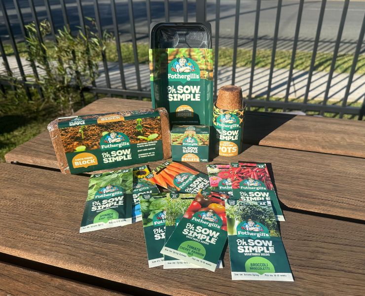 The Oh Sow Simple range, from Mr Fothergill's shown on a picnic bench.