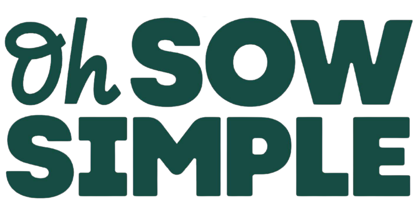Oh Sow Simple logo, from Mr Fothergill's. Green text on a white background.