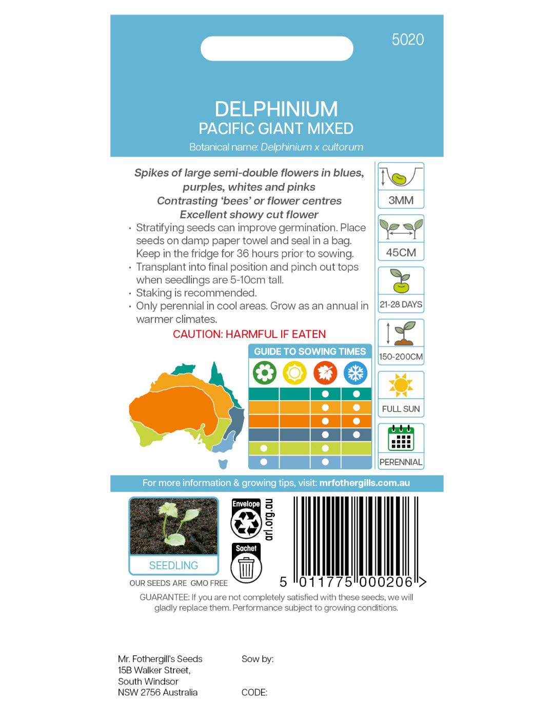 Delphinium Pacific Giant Seed Mix