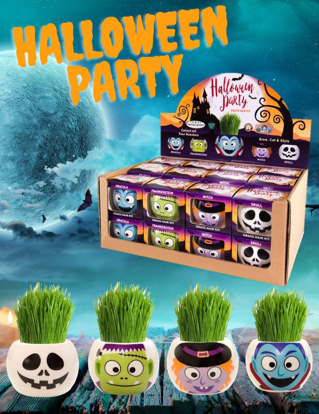 Grass Hair Kit - Halloween Party 24 Pack