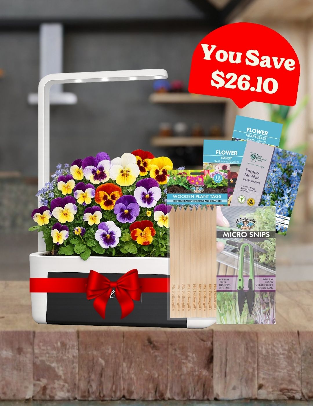 Edible Flower HydroGarden Elite All In One Grow Kit Bundle