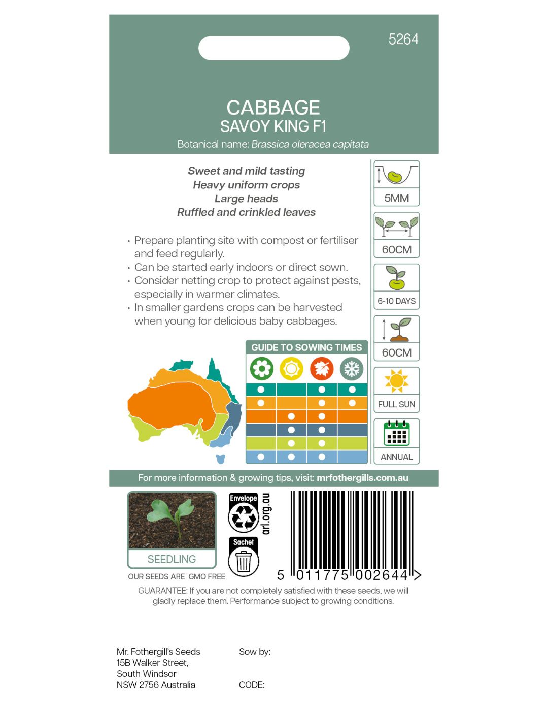 Savoy King F1 Cabbage Seeds