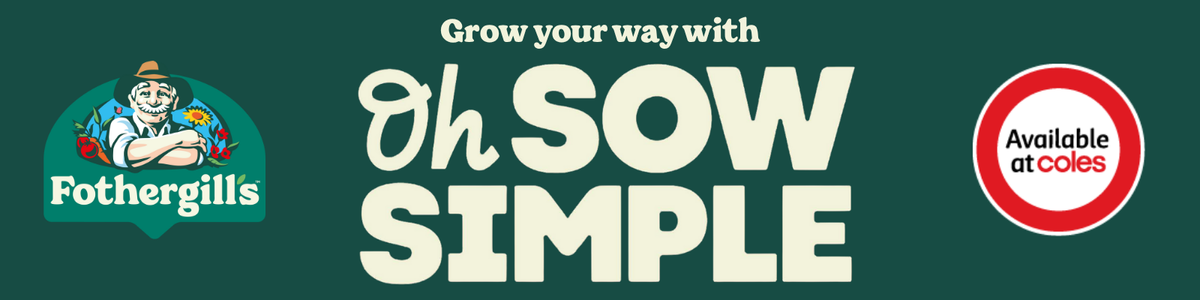 This banner shows the Oh Sow Simple tagline, 