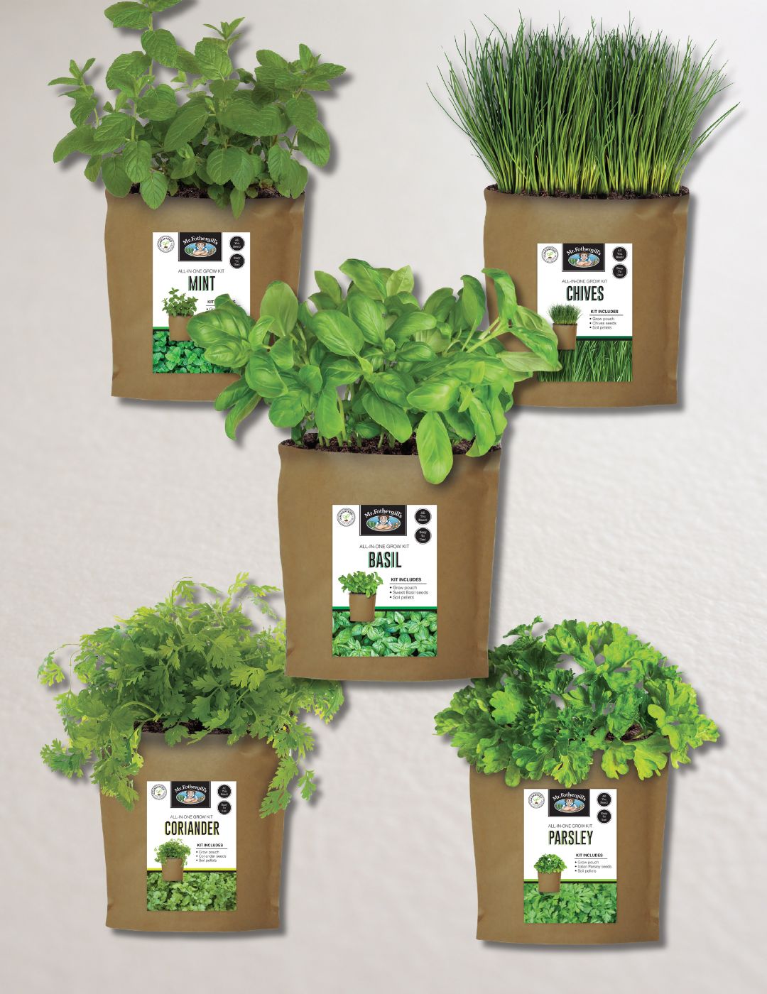 Herb Grow Pouch Kits Bundle