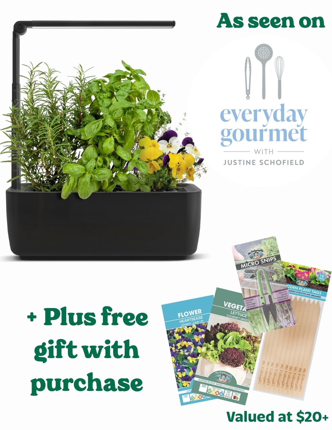 Everyday Gourmet HydroGarden ELITE Black Bundle