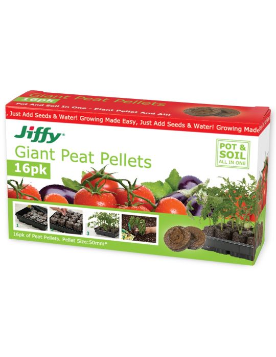 Jiffy Giant 50mm peat pellets (box of 16)